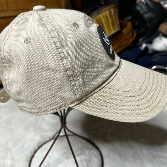 Adidas Logo Snapback Dad Cap Baseball Hat Cream Adult Unisex OS - Picture 6 of 11